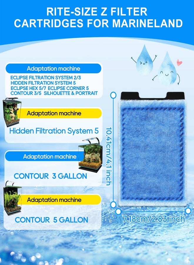 Cunina 8 Pack Rite-Size Z Filter Cartridges Compatible with Marineland Eclipse Filtration Systems 2/3, Fish Tank Filters Compatible with Marineland Hidden Filtration System 5 - Image 2